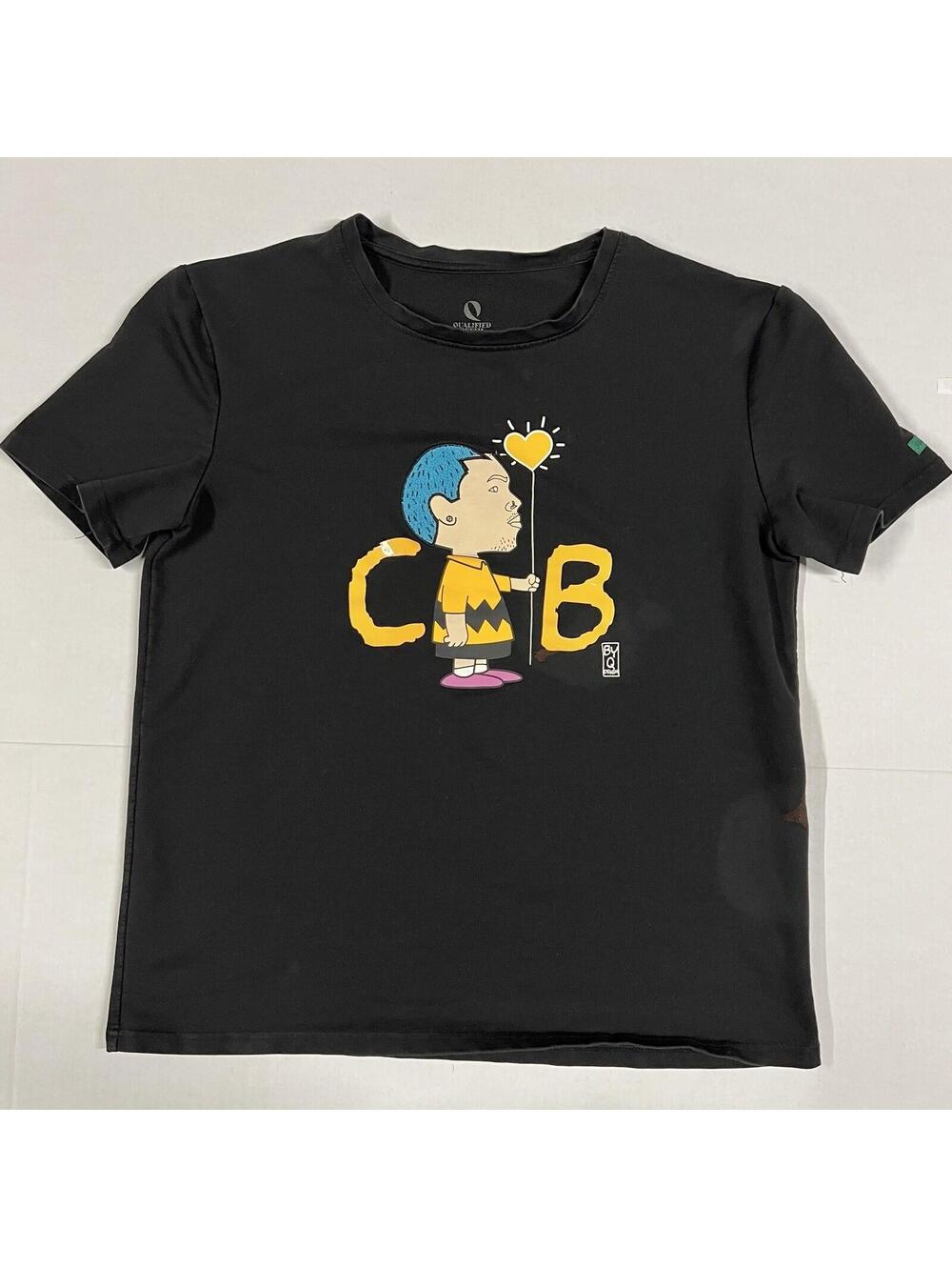 QUALIFIED DENIM C B PARODY COLLECTION T SHIRT Sz S - Issue - Hole In Front